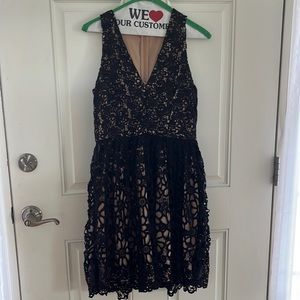 French Connection Black and Tan cutout dress